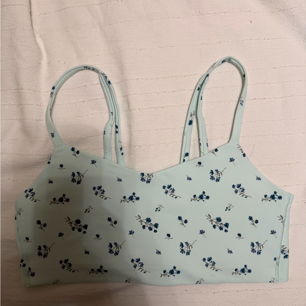 Light Blue Floral sports bra